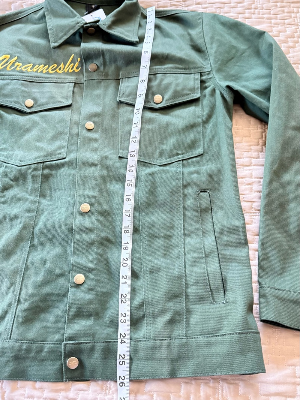 NamiWear Spirit Detective Agency Green Denim Embroidered Jacket Size Small - Picture 3 of 6